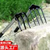 Ancinho pequeno para cavar amendoins, limpar terreno, plantar, afofar a terra, uso agrícola, plantar flores, plantar vegetais, ancinho de dentes para revolver a terra, jardinagem, fabricante de ferramentas para coletar no mar