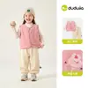 Dududu Home Conjunto para Meninos Outono e Inverno Colete Infantil Blusa de Manga Longa para Meninas Calça de Bebê Conjunto de Três Peças Roupa Infantil Novo