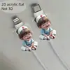 [Protector de cable de datos de niña enfermera linda 2D, previene la rotura, Tipo-C/para iPhone]