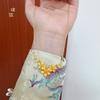 Collar de oro con diseño de flor de la felicidad, estilo arena y oro, para bodas, de nicho, a la moda, joyería femenina que combina con todo para novias.