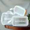 Novedad bolsa de cosméticos de PU para celebridades de Internet ins de viaje translúcida de gran capacidad impermeable para lavar conveniente
