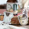 Pacote de Adesivos Dupla Camada Crepúsculo Série Diária Café Objetos Pequenos para Casa Adesivos Decorativos Retrô 50 Peças