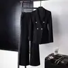 Traje Formal Azul Marino Profesional para Estudiantes Universitarias, Ropa Formal para Entrevistas, Atuendo de Trabajo, Nuevo Estilo de Primavera, Traje de Alta Gama