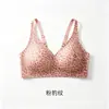 Sutiã sem fio estampado de leopardo plus size europeu e americano para mulheres, bojo fixo, push-up, suporte macio confortável, lingerie sem costura para mulheres, primavera