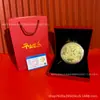 Shuibei Estilo Chinês Ouro Puro 999 Deus da Riqueza Trazedor de Fortuna Ornamento de Bolo Conjunto de Presente Criativo Atacado