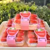 Caja de Fresa y Crema Ruili Celebridad de Internet Caja de Empaque para Pastel de Bayas Caja Desechable para Llevar Tiramisú Mousse