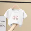 Camiseta de Verano Nueva de Manga Corta de Algodón Puro para Niñas, Bonito Top de Verano Estilo Coreano