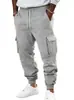 Pantalones casuales de trabajo para hombre transfronterizos con cintura elástica y cordón, pantalones deportivos de nuevo estilo europeo y americano de Amazon con múltiples bolsillos y corte slim
