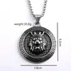 Colgante de Acero Inoxidable para Hombre Retro Europeo y Americano Collar Punk Rey León de un Solo Lado