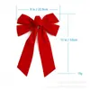 Tecido Vermelho Aveludado Laço com Borda Dourada Decoração de Natal Veludo Laço Criativo Adequado para Guirlanda Externa Presentes