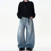 Jeans Scimitar Lavados para Hombre y Mujer, Ligeramente Acampanados, Estilo Harem, Pantalones Anchos Casuales Sueltos Vintage en Forma de Hoz
