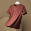 Camiseta Masculina Verão 2023 Manga Curta Casual de Negócios Cor Sólida Gola Redonda Moda Casual Top