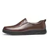 Zapatos Casuales para Hombre sin Cordones para Personas Mayores, Antideslizantes, Transpirables de Cuero, Zapatos Versátiles de Suela Blanda para Hombre de Edad Media