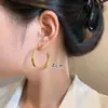 Pendientes de Aro Grandes Lisos Dorados y Plateados Estilo Europeo y Americano con Pasador de Plata de Ley S925 para Mujer, Joyería al por Mayor de Círculo Atmosférico de Lujo Ligero