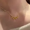 [Paz y Alegría] Implicación de Transbordo Collar Dorado para Mujer Nuevo Estilo Chino Estilo Nacional Gama Alta Versátil Cadena para Clavícula de Otoño e Invierno
