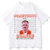 Camiseta Masculina de Manga Curta Estampada com Novo Design de Verão, Gola Redonda, Moda Casual Solta, Tops Masculinos