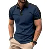 Camisa POLO de manga corta para hombre de venta caliente transfronteriza europea y americana, impresión 3D, casual de negocios, botón, solapa, Polo