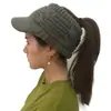 2018 Otoño e Invierno Europeo y Americano Nuevo CC estándar diadema abierta gorro de lana tejido gorra de pico de pato para coleta Amazon gorra con joyas