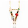 Nueva Joyería Transfronteriza Collares de 26 Letras Inglesas Estilo K Personalizado Simple Colgante de Zircón de Diamante de Color K1229