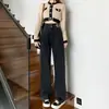 Jeans de Pierna Recta para Mujer, Otoño e Invierno 2025 Nuevos de Cintura Alta Adelgazantes Populares Versión Estrecha Petite Pantalones de Pierna Ancha con Forro Polar