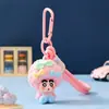 Pingente Chaveiro Gatinho Preto Flocado Fofo, Miniatura de Gato Tendência, Chaveiro de Mochila, Brinde de Máquina de Pegar Bichos