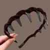 2025 Nueva Horquilla Celebridad de Internet Coreana Diadema de Encaje Crema para Mujer con Corona Alta y Diadema Ancha Antideslizante Accesorio para el Cabello
