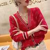 Cárdigan de Punto Jacquard de Corona 2025 para Mujer Primavera y Otoño Versátil Chaqueta Suéter de Punto Holgada Ropa Exterior Adelgazante Manga Larga