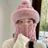 Acessório de aquecimento para veículo elétrico de ciclismo de inverno, balaclava à prova de vento e aquecedor de pescoço integrados, chapéu com proteção para as orelhas feminino, chapéu de algodão espesso