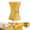 Toalha de Mesa Estilo Ins Comércio Exterior Hotel Restaurante Decoração de Casamento Cor Sólida Poliéster Estampada em Ouro Cobertura de Mesa Elástica Mesa Redonda