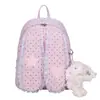 Mochila Fresca Estilo Coreano de Puntos para Mujer, Bolsa Escolar Estudiante de Gran Capacidad, Mochila Trendy de Conejo con Orejas Caídas para Estudiantes de Preparatoria Femeninos 2026