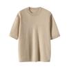 Pulôver de malha feminino, 100% cashmere puro, manga curta, gola redonda, gola redonda, primavera e verão