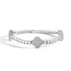 Pulsera Mei Sa Hip Hop Filas de Diamantes Trébol de Cuatro Hojas Cadena de Tenis Moda Europea y Americana Zircón Pulsera de Moda Versátil para Hombres y Mujeres