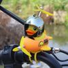 Lindo Pato Amarillo Submarino Adornos de Pato para Coche Motocicleta Autopropulsada Motocicleta Eléctrica Adornos de Coche a Batería Accesorios