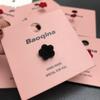 Pequeño Flor de Flocado Lazo Oreja Plana Caracol Nuevo Año Retro Lujo Ligero Moda Versátil Pendientes Pendientes