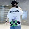Camiseta de Verano de Algodón Puro de Manga Corta para Niños de 220g 2023 Ropa Infantil Camiseta de Verano para Niños, Niños Medianos y Grandes, Niños Pequeños y Medianos