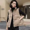 Moda Nova Outono/Inverno 2026 Colete de Algodão com Gola Alta Feminino Camada Quente Espessa Colete Colete Top Roupas Femininas Tendência