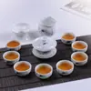 Conjunto de chá de cerâmica azul e branca, infusor de chá doméstico, gaiwan Kung Fu, conjunto completo de xícaras de chá simples, loja de fábrica atacadista transfronteiriça