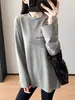 Muy Fácil de Usar ~ Camiseta de Manga Larga Básica Gruesa de Doble Cara de Terciopelo Alemán Holgada Talla Grande Estampada con Letras Pequeñas Otoño G111109