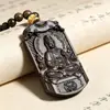 Pingente de Lótus Guanyin de Agarwood Sintético para Corrente de Suéter, Artesanato em Madeira, Enfeite para Pendurar no Carro