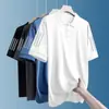 Camisa Polo de Verano Delgada para Hombre Camiseta Transpirable de Seda Helada de Manga Corta para Hombre Camiseta Casual Suelta de Media Manga de la Suerte para Hombre