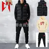 Conjunto de Tres Piezas de Sudadera Chaleco Casual de Moda para Hombre y Mujer Otoño e Invierno Traje Deportivo Estampado de Terciopelo Europeo y Americano Listo para la Venta