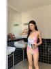Fuente Transfronteriza 25 Aturdido Traje de Baño de Competición para Mujer Estampado Camuflaje Leopardo Cuadros Spice Girls Espalda Descubierta Aguas Termales
