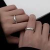 Anillo de Pareja de Puntos Bilaterales de Plata Esterlina s925 Diseño Nicho Anillo Liso para Hombre y Mujer ins Anillo Abierto Simple