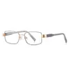 Gafas Anti-Luz Azul 3163 Ácido Propiónico Pin Alambre Dorado Marco Cuadrado Pequeño Hombres y Mujeres Literarios Tendencia Esencial Anti-Radiación Lentes Planas