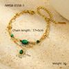 Pulseiras de Luxo Leve Europeias e Americanas Transfronteiriças de Alto Nível Aço Inoxidável Incrustado com Pedra Natural Pingentes de Aço Titânio Pulseiras da Moda Joias de Mão Atacado