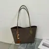 Bolsa Popular Coreana Retro Temperamento Ombro Único Feminina Outono Versátil Estilosa Estampa de Leopardo Deslocamento Diário Bolsa de Axila Mãe-Filho