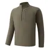 Chaqueta deportiva alternativa marca Descente, con media cremallera, cuello alto tejido, secado rápido, manga larga, camiseta top para exteriores para hombre