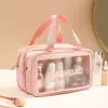 Bolsa de maquillaje impermeable con separación para seco y húmedo, bolsa de tocador portátil de gran capacidad para viajes, bolsa de almacenamiento de maquillaje de mano para baño y fitness
