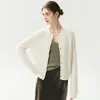 Cárdigan de punto de cachemira grueso de cuatro hilos estilo COS para mujer, nuevo estilo, cuello redondo grueso, tejido de ochos, abrigo suéter cálido