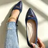 Sapatos Rasos com Tiras Cruzadas Plus Size Feminino 2026 Nova Coleção Primavera/Outono Sapatos Femininos Decote Baixo Bico Fino Moda Sapatos de Salto Baixo Feminino